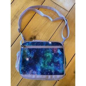 Kids School Space/Galaxy purple&blue lunchbox. Adjustable strap. insulated.